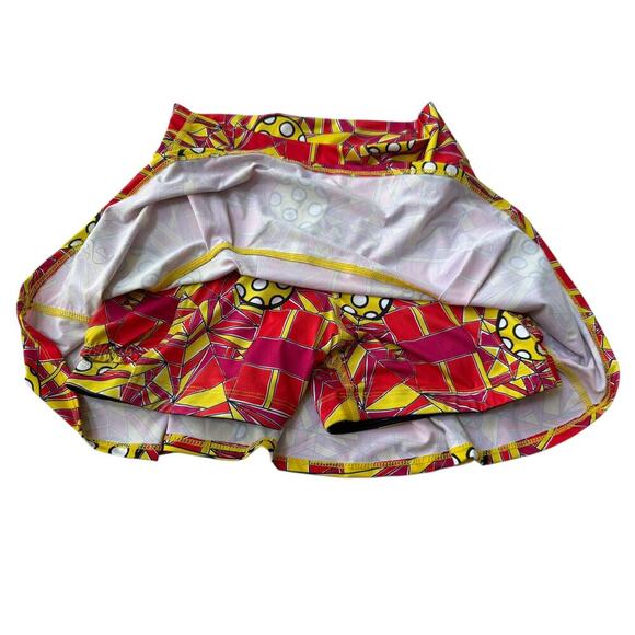NWT Pickleball Bella Women's Red/Yellow Angle Shot 1 Drop Pleat Skort Size S - Picture 4 of 10